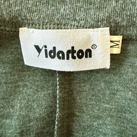 Yidarton Moss Green Long Sleeve V-Neck Tunic | Size M - Picture 3 of 3